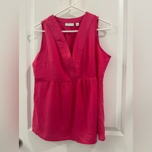 New York & Company V-Neck Fuchsia Blouse